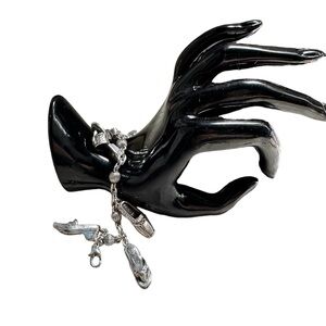 Brighton Silver Shoe Charm Bracelet Love Hearts